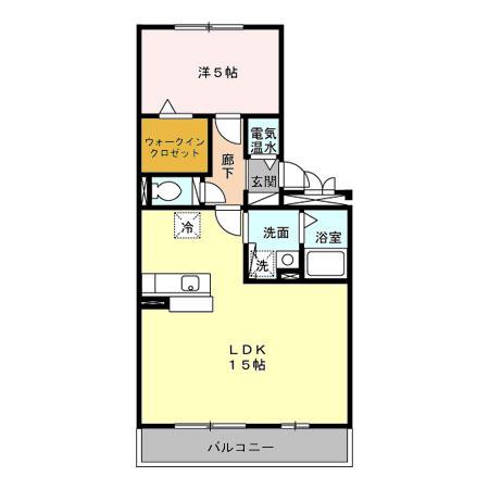 アドバンテージⅣ(1LDK/2階)の間取り写真