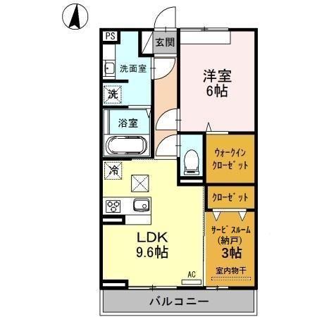 ピアット(1SLDK/1階)の間取り写真