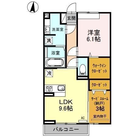 ピアット(1SLDK/1階)の間取り写真