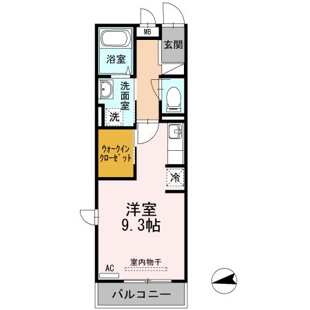 メゾンエトワール雲雀町(ワンルーム/2階)の間取り写真