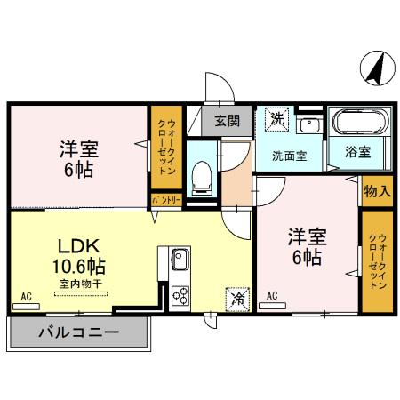コンフォール(2LDK/3階)の間取り写真