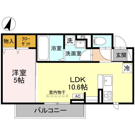 CLASSEUM幸西III(1LDK/2階)の間取り写真