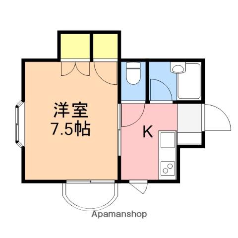 アパートメントイースト(1K/1階)の間取り写真