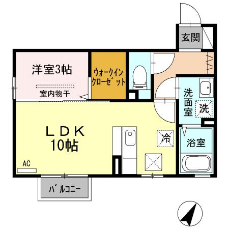 マニャーナA棟(1LDK/1階)の間取り写真