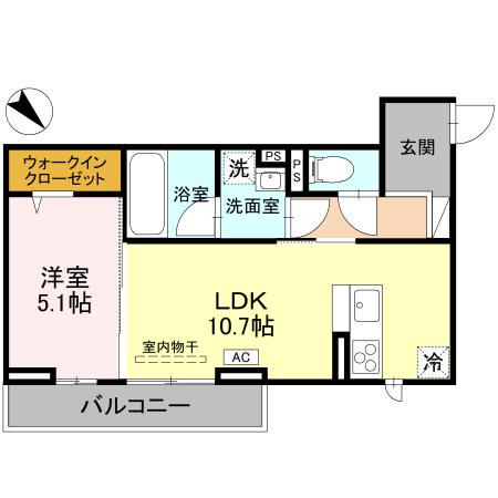 フィラーレ(1LDK/2階)の間取り写真