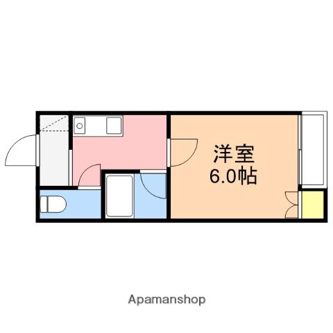リバティ大形(1K/2階)の間取り写真