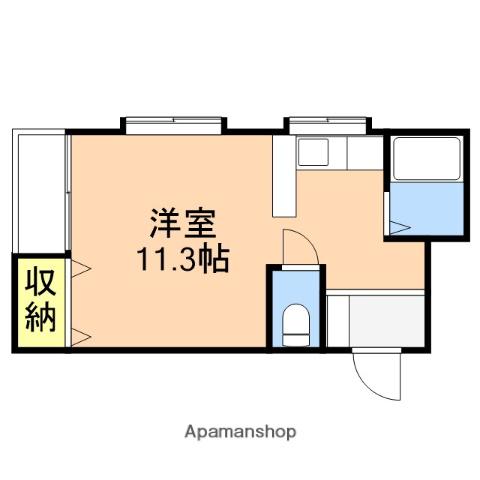 ペンブルックヒルズ(ワンルーム/1階)の間取り写真