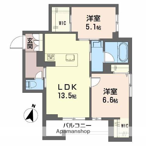 シャーメゾン笹和(2LDK/3階)の間取り写真