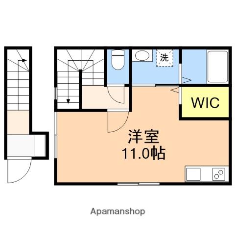 エスポワール(ワンルーム/2階)の間取り写真