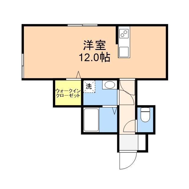 エスポワール(ワンルーム/1階)の間取り写真