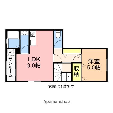 GRAN・FORTUNA(1LDK/2階)の間取り写真