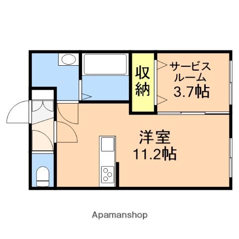 モナベルⅡ(ワンルーム/2階)の間取り写真