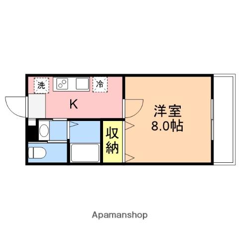 プレセダン紫竹山(1K/3階)の間取り写真