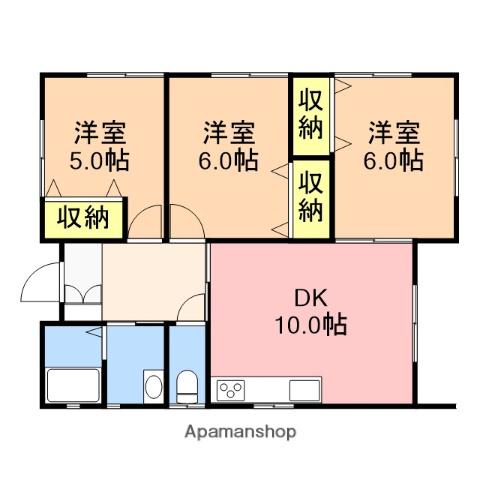 新潟県新潟市江南区 1階建 築21年(3DK)の間取り写真