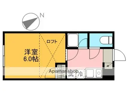 越後線 関屋駅(新潟) 徒歩5分 2階建 築34年(1K/2階)の間取り写真