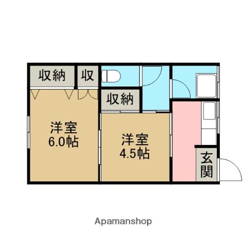 ラフィーネ女池(2K/1階)の間取り写真