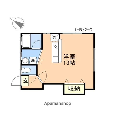 PORTE(ワンルーム/1階)の間取り写真