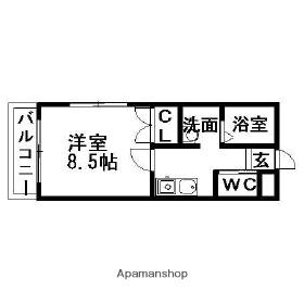 BUENA鳥屋野(1K/2階)の間取り写真
