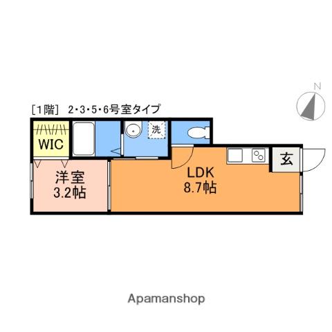 キーウエスト鐙(1LDK/1階)の間取り写真