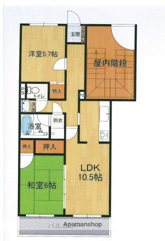 タウンコート駅南(2LDK/1階)の間取り写真