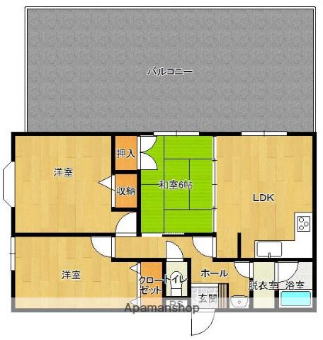 タウンコート駅南(3LDK/3階)の間取り写真