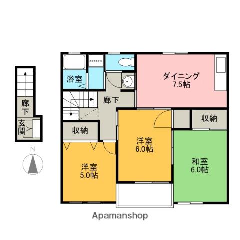 はなみずき(3DK/2階)の間取り写真