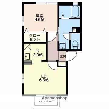 セゾンプリマベーラ(1LDK/1階)の間取り写真
