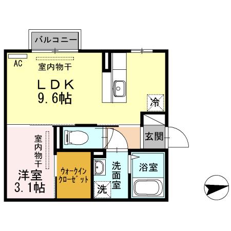 さくらそう(1LDK/2階)の間取り写真