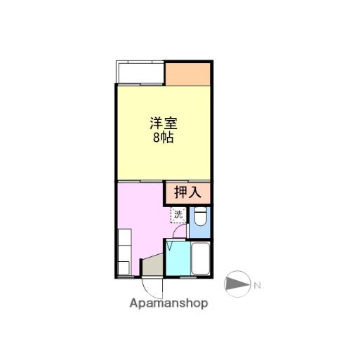 マロンハイツ2(1K/1階)の間取り写真