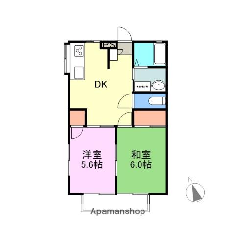 フレンドパレス(2DK/1階)の間取り写真