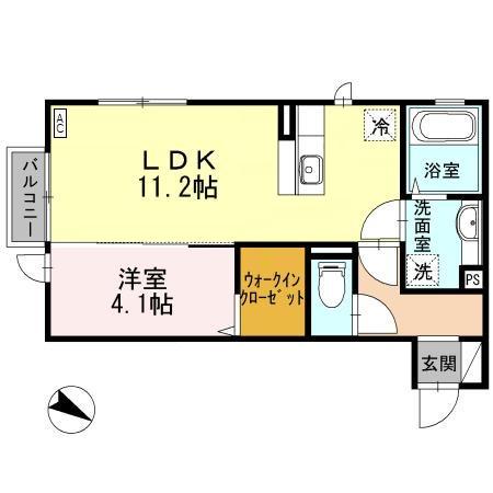 ラ・ヴィオレテラ(1LDK/2階)の間取り写真