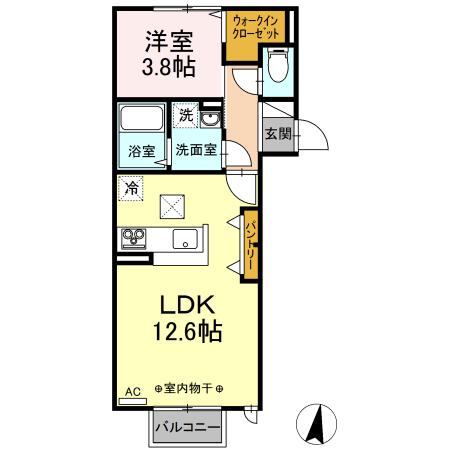 メゾン ド ポム(1LDK/1階)の間取り写真