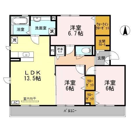 グランリーオ2(3LDK/2階)の間取り写真