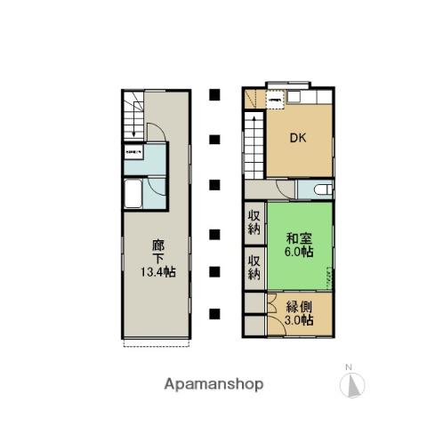 妙高はねうまライン 高田駅(新潟) 徒歩23分 2階建 築48年(1DK)の間取り写真