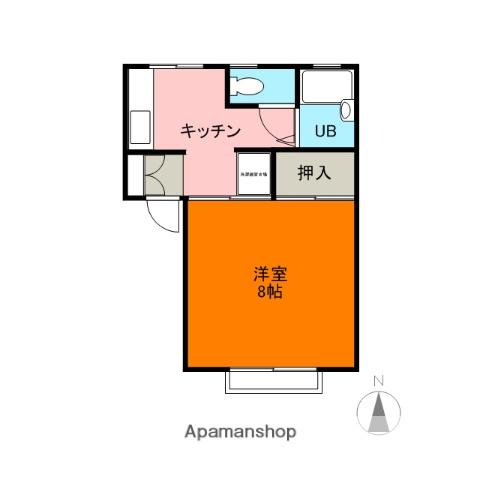 ドエル・ジュネス(1K/2階)の間取り写真