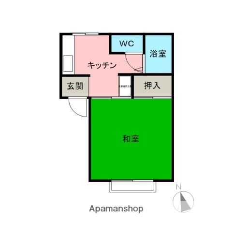 池の原ハイツⅠ(1K/2階)の間取り写真