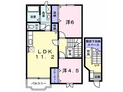 センシアB(2LDK/2階)の間取り写真