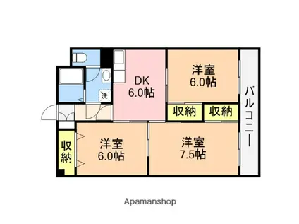 マンションすみれ(3DK/4階)の間取り写真