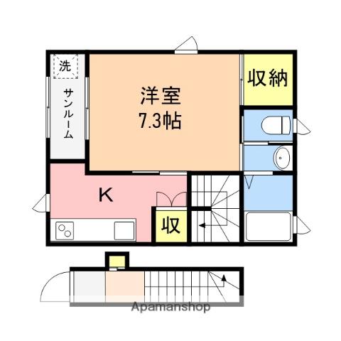 GRAND MAISON OHYACHI(1K/2階)の間取り写真