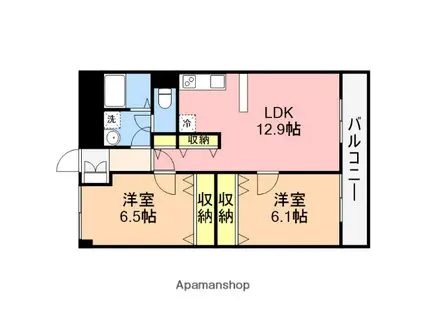 東明マンション(2LDK/3階)の間取り写真