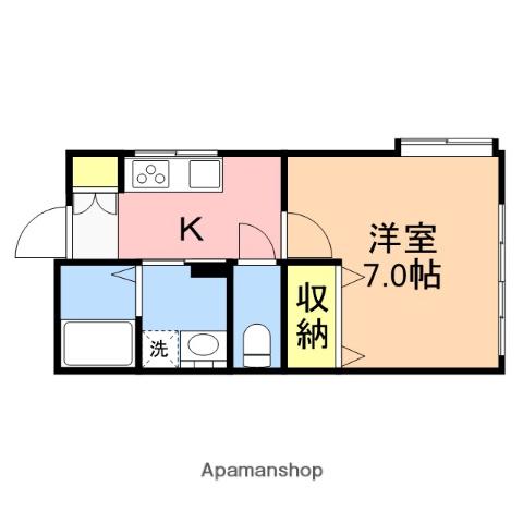 ヴェルベ小針(1K/1階)の間取り写真