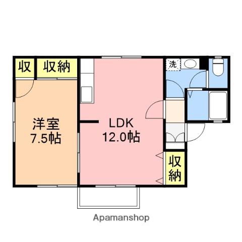グリーンゲイブルスⅠ(1LDK/2階)の間取り写真