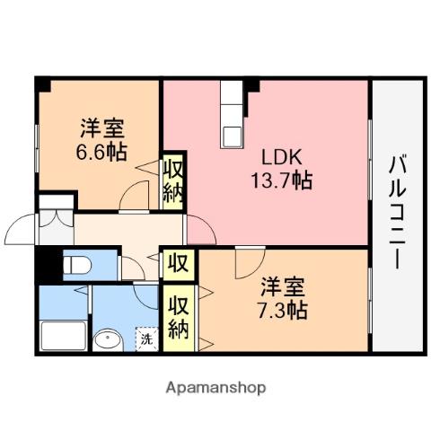 ペットぴあミー・ポッチ(2LDK/3階)の間取り写真