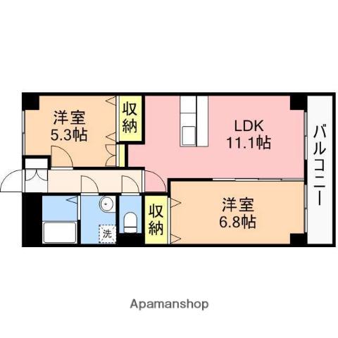 グランディール・シェトワ(2LDK/1階)の間取り写真