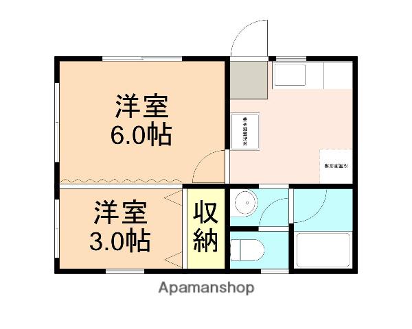 ガーデニアガーデン(2K/1階)の間取り写真