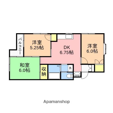 シャルメーヌ(3DK/1階)の間取り写真
