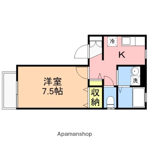 メゾンディアスG棟(1K/1階)の間取り写真