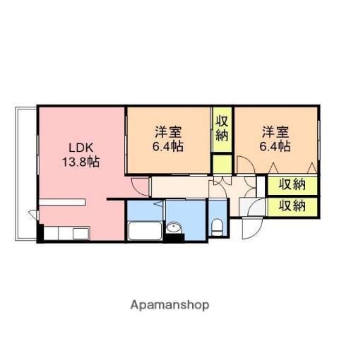 アヴニール池田(2LDK/3階)の間取り写真