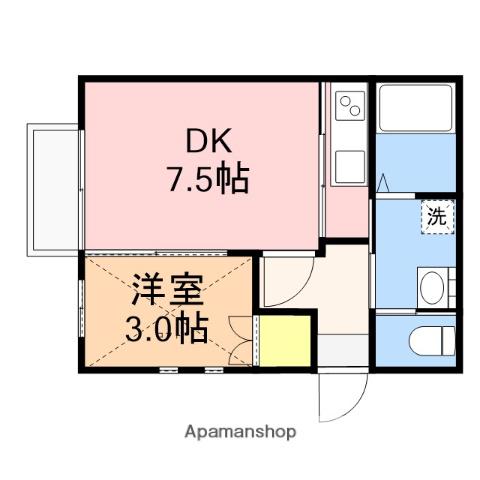 フローリアン松波(1DK/2階)の間取り写真