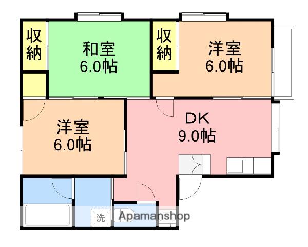 フリノウリン青山Ⅱ(3DK/2階)の間取り写真